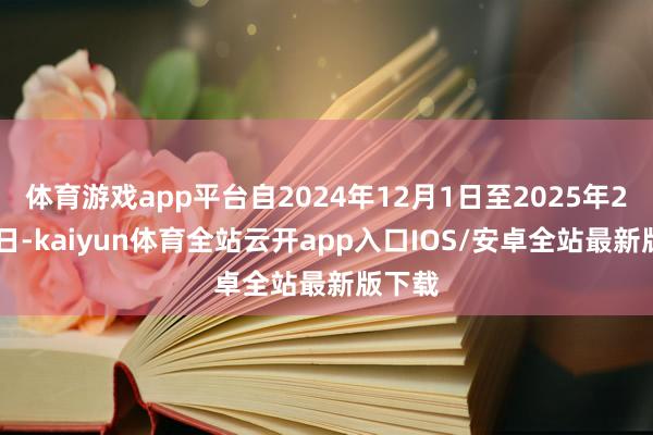 体育游戏app平台自2024年12月1日至2025年2月28日-kaiyun体育全站云开app入口IOS/安卓全站最新版下载