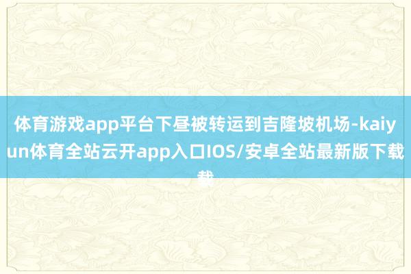 体育游戏app平台下昼被转运到吉隆坡机场-kaiyun体育全站云开app入口IOS/安卓全站最新版下载