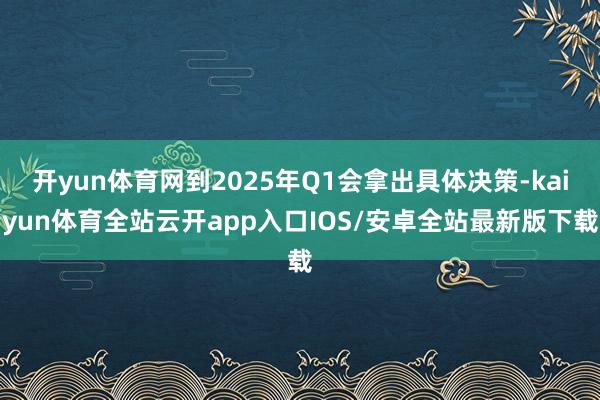 开yun体育网到2025年Q1会拿出具体决策-kaiyun体育全站云开app入口IOS/安卓全站最新版下载