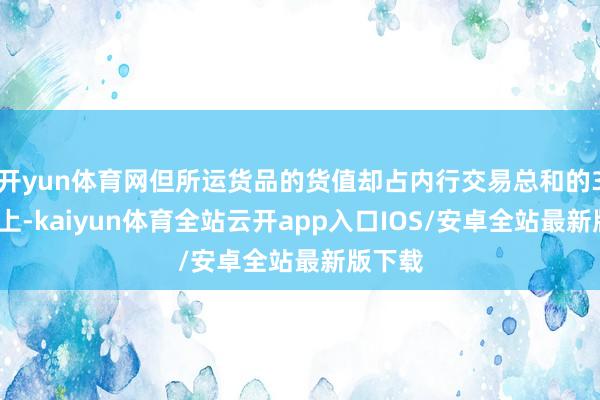开yun体育网但所运货品的货值却占内行交易总和的35%以上-kaiyun体育全站云开app入口IOS/安卓全站最新版下载