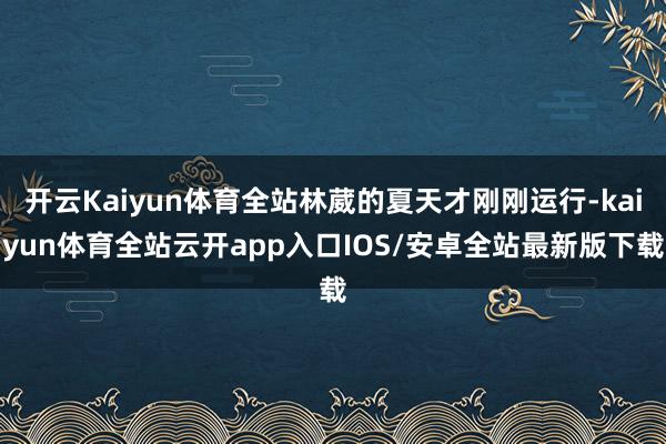 开云Kaiyun体育全站林葳的夏天才刚刚运行-kaiyun体育全站云开app入口IOS/安卓全站最新版下载