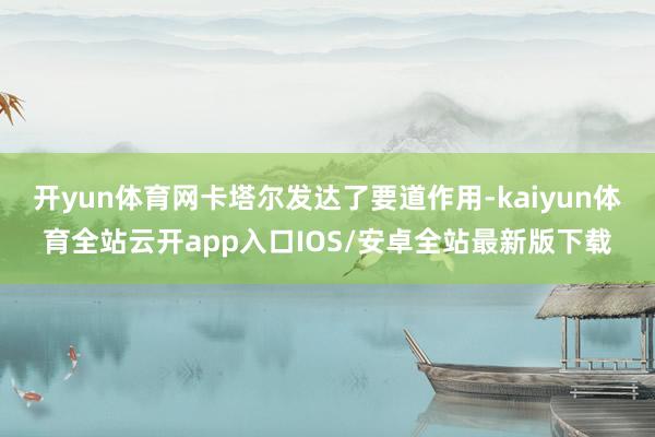 开yun体育网卡塔尔发达了要道作用-kaiyun体育全站云开app入口IOS/安卓全站最新版下载