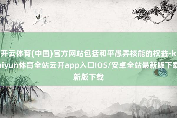 开云体育(中国)官方网站包括和平愚弄核能的权益-kaiyun体育全站云开app入口IOS/安卓全站最新版下载