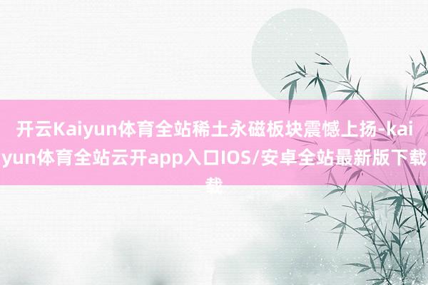 开云Kaiyun体育全站稀土永磁板块震憾上扬-kaiyun体育全站云开app入口IOS/安卓全站最新版下载