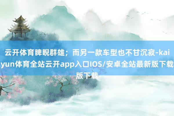 云开体育睥睨群雄；而另一款车型也不甘沉寂-kaiyun体育全站云开app入口IOS/安卓全站最新版下载