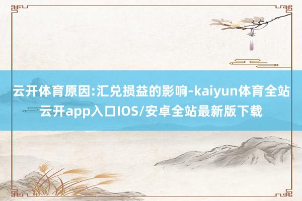 云开体育原因:汇兑损益的影响-kaiyun体育全站云开app入口IOS/安卓全站最新版下载
